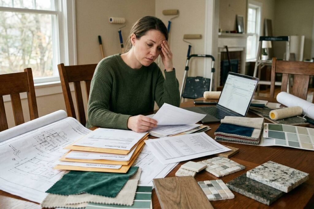 homeowner overwhelmed managing interior design project vendors