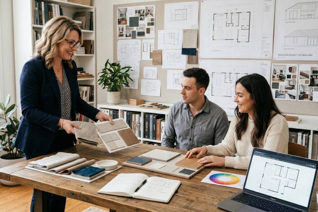 full service interior design consultation with clients