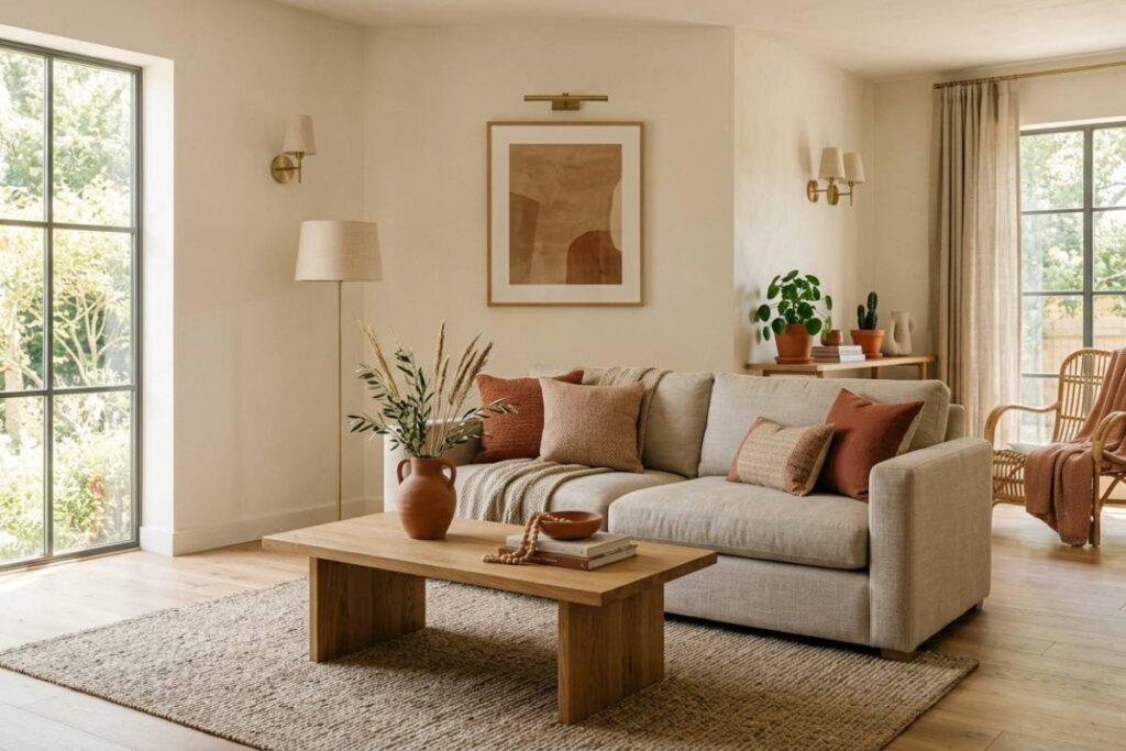 warm minimalism interior design aesthetic 2026
