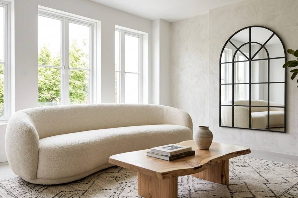 curved furniture interior design trend 2026 sculptural forms